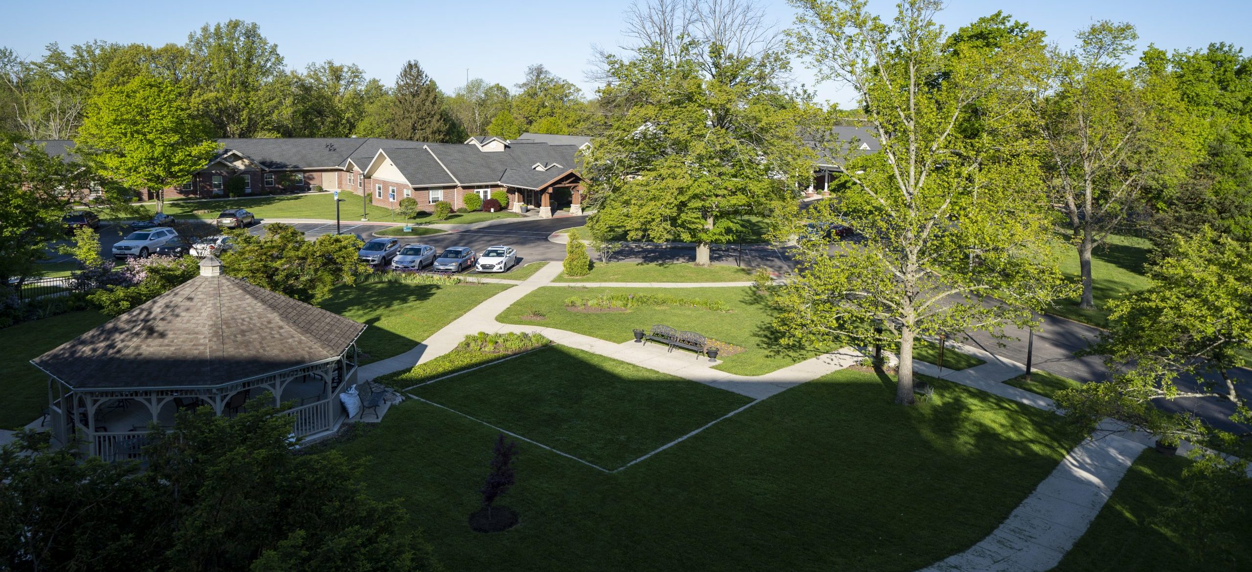 Parking lot and entrance at Legacy Village