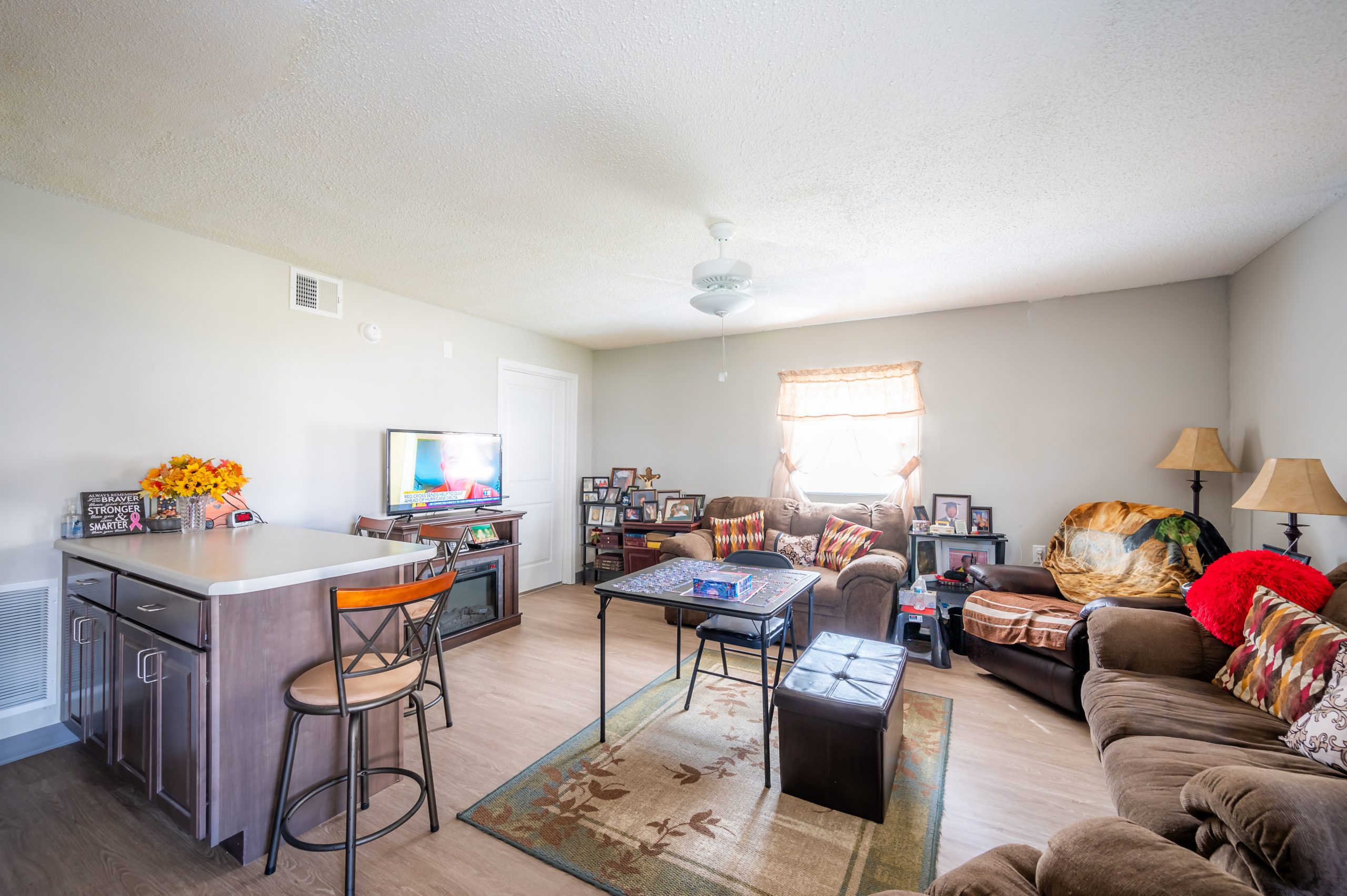 A living room in Gregg Court Apartments