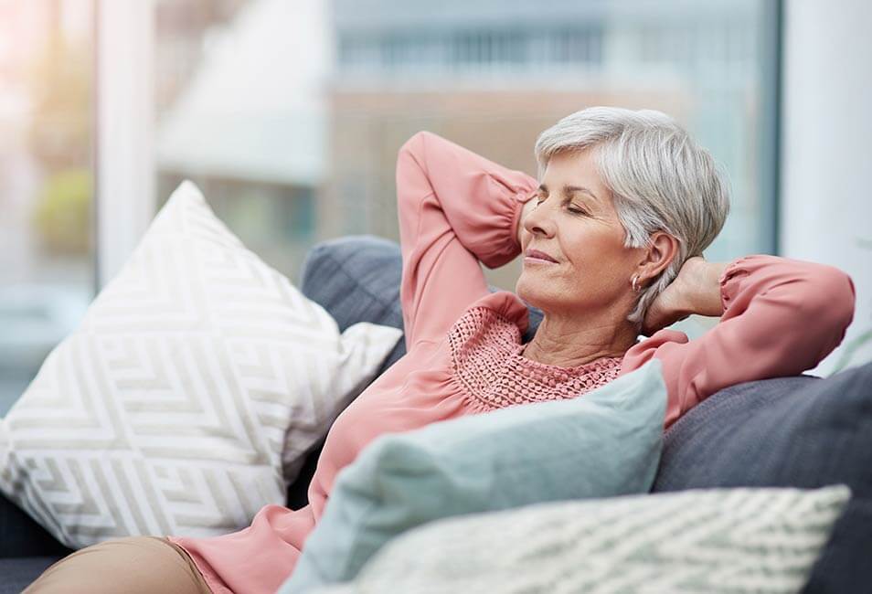 senior lady relaxing