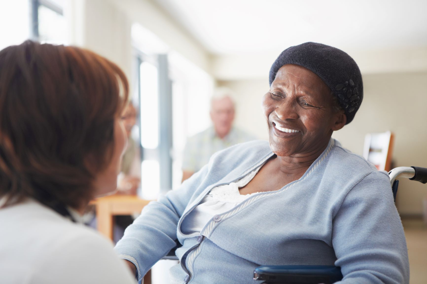 senior lady in a wheelchair