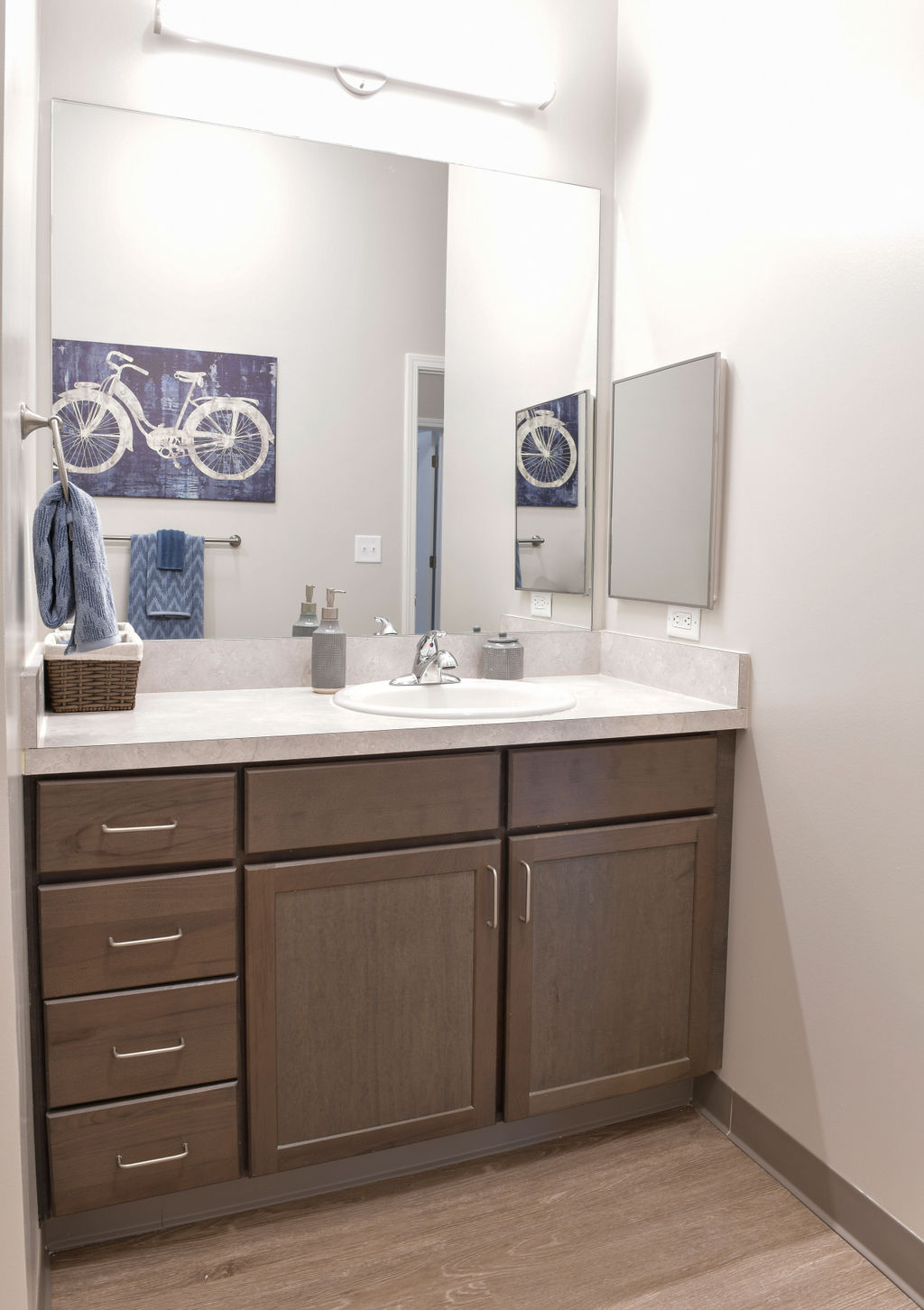 A bathroom inside of a True Light Haven apartment